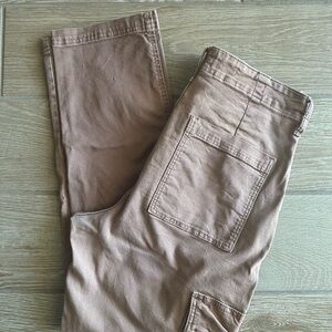 Universal Thread Women’s Brown High Rise Slim Straight Cropped Cargo Pants